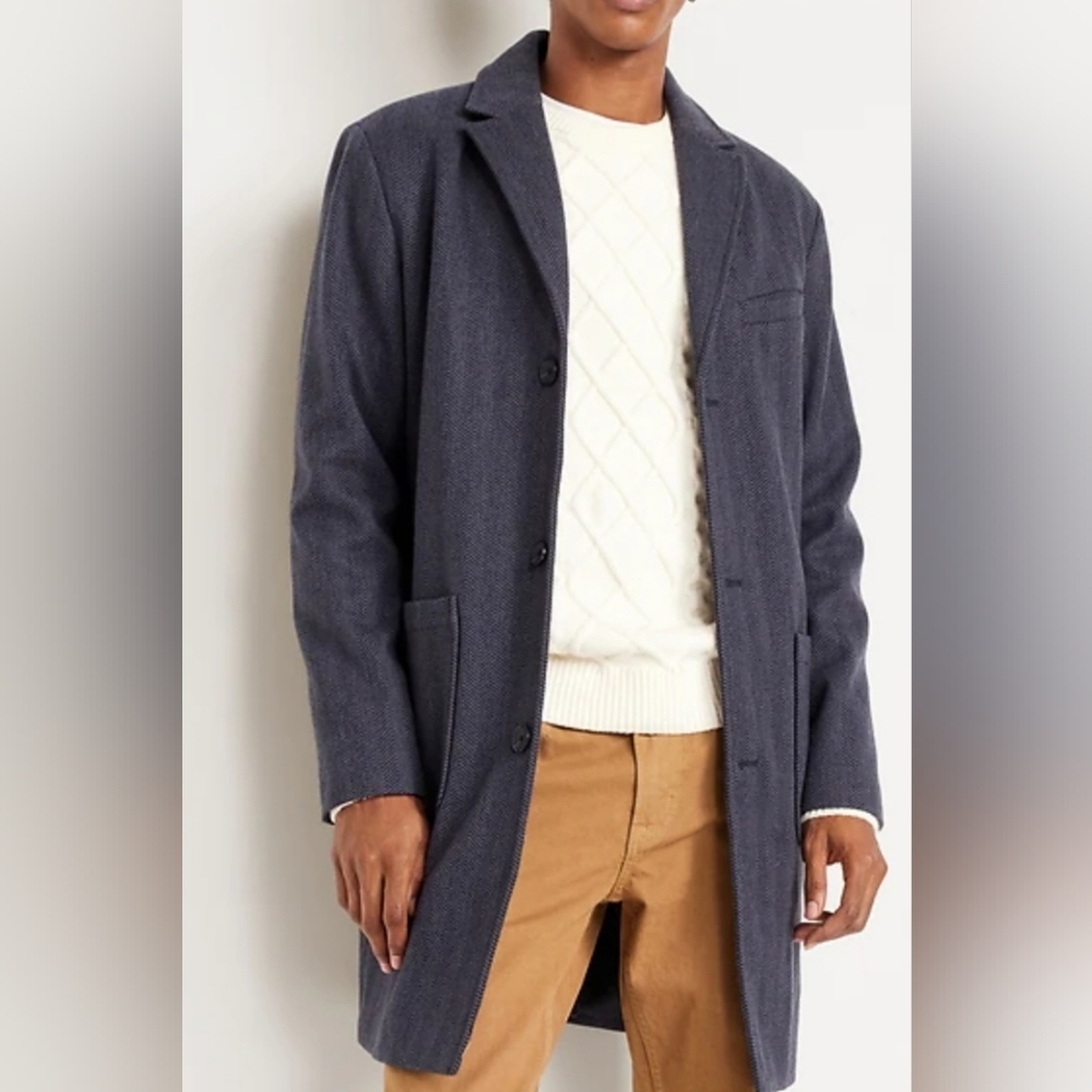 Old Navy Men's Charcoal Trench Coat